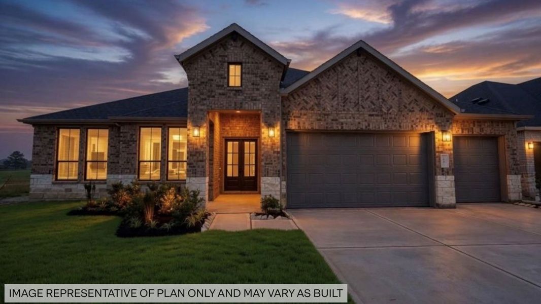 Representative exterior photo of a completed home built from the Amalfi by D.R. Horton in Butlers Bend Estates, Pinehurst, TX (Image 20).