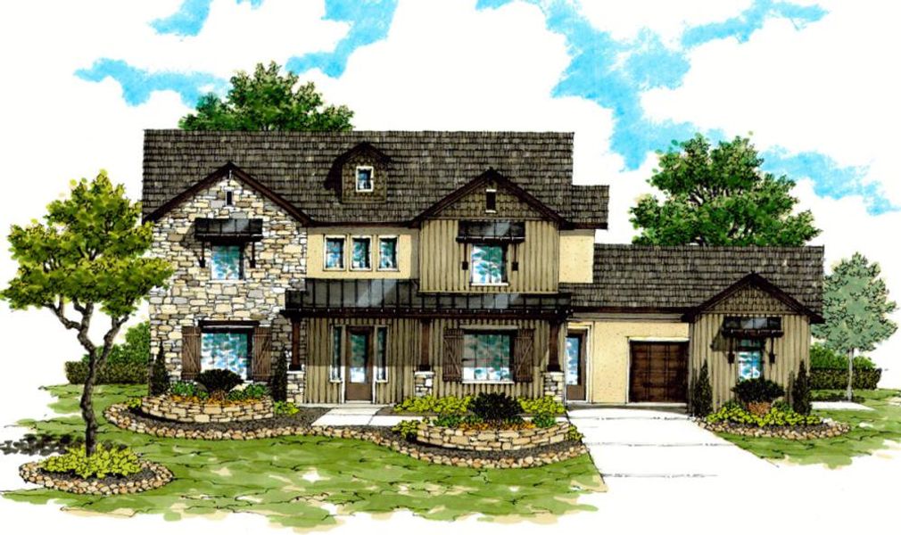 Representative rendering of the exterior for the 4408 by Texas Homes (Image 8).