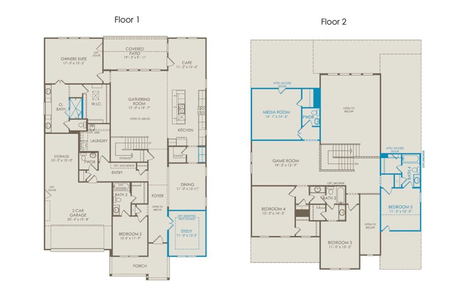 2D floor plan layout of this home in Wilson Creek Meadows, Celina, TX (Image 4). 2D floor plan layout of this home in Wilson Creek Meadows, Celina, TX (Image 4).