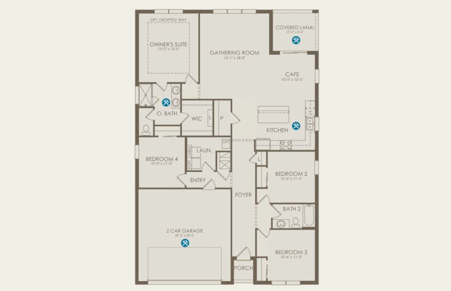 2D floor plan layout of this home in Harbor Isle, Vero Beach, FL (Image 5).