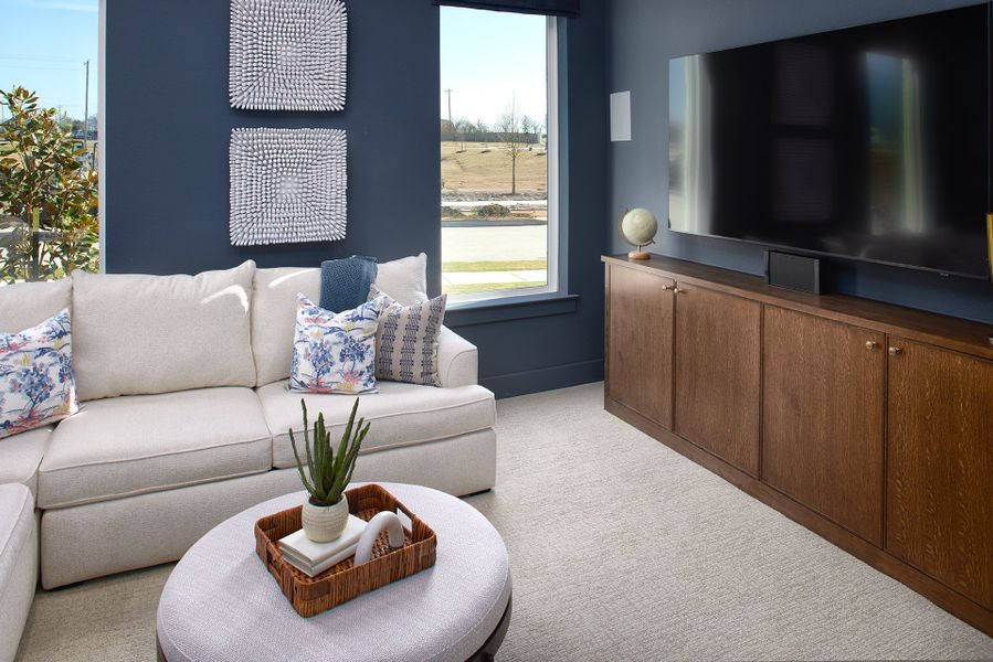 Representative furnished interior of a home built from the Benbrook - SH 4459 by Shaddock Homes in Grand Oaks at Green Meadows - 50', Celina (Image 18). Representative furnished interior of a home built from the Benbrook - SH 4459 by Shaddock Homes in Grand Oaks at Green Meadows - 50', Celina (Image 18).