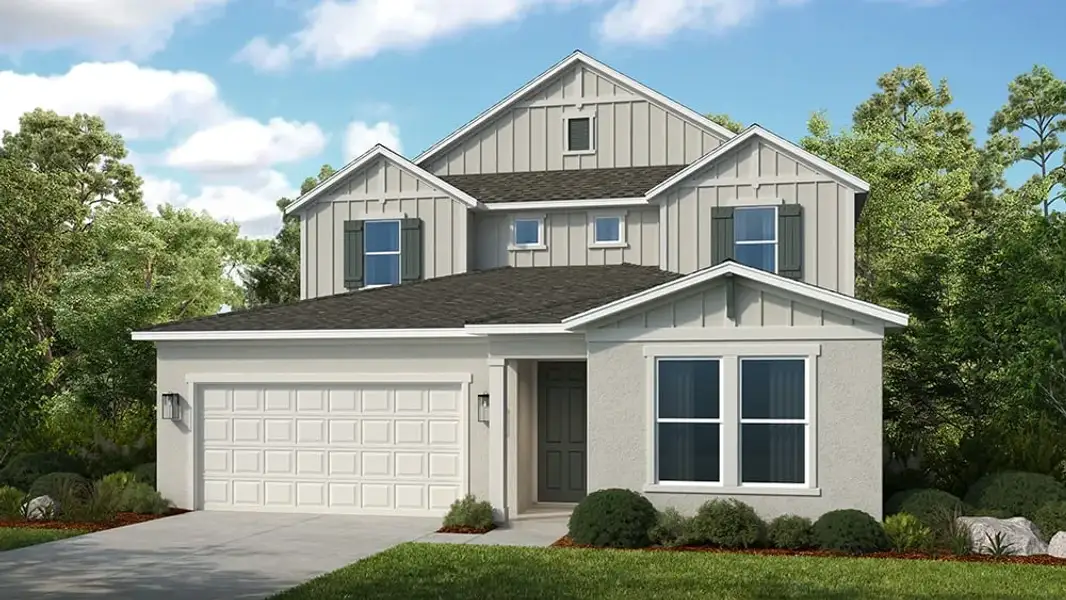Representative exterior photo of a completed home built from the Tybee by Taylor Morrison in Azure at Solaeris, Port St. Lucie, FL (Image 16).