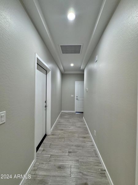 Coffered ceiling in entry hall