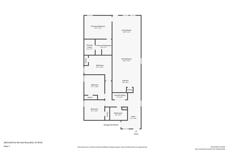2D floor plan layout of this home in , New Braunfels, TX (Image 3).