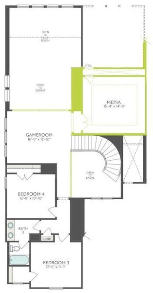 2D floor plan layout of this home in Pecan Ridge, Fulshear, TX (Image 3).