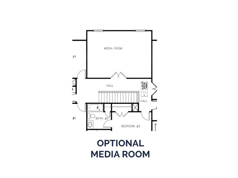 2D floor plan layout for the The Wynward by Stephen Elliott Homes in Ruby Creek Estates, Atlanta, GA (Image 12).