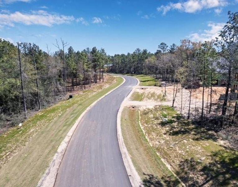 Aerial view of neighborhood