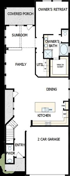 2D floor plan layout of this home in Prairieland Village - Grove Collection, Cypress, TX (Image 4).