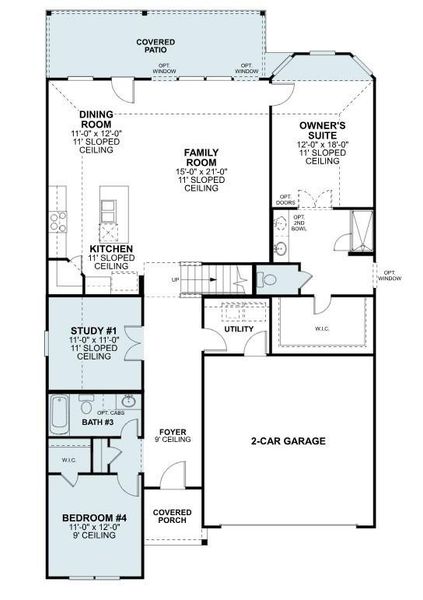 2D floor plan layout of this home in Miller's Pond, Rosenberg, TX (Image 5).