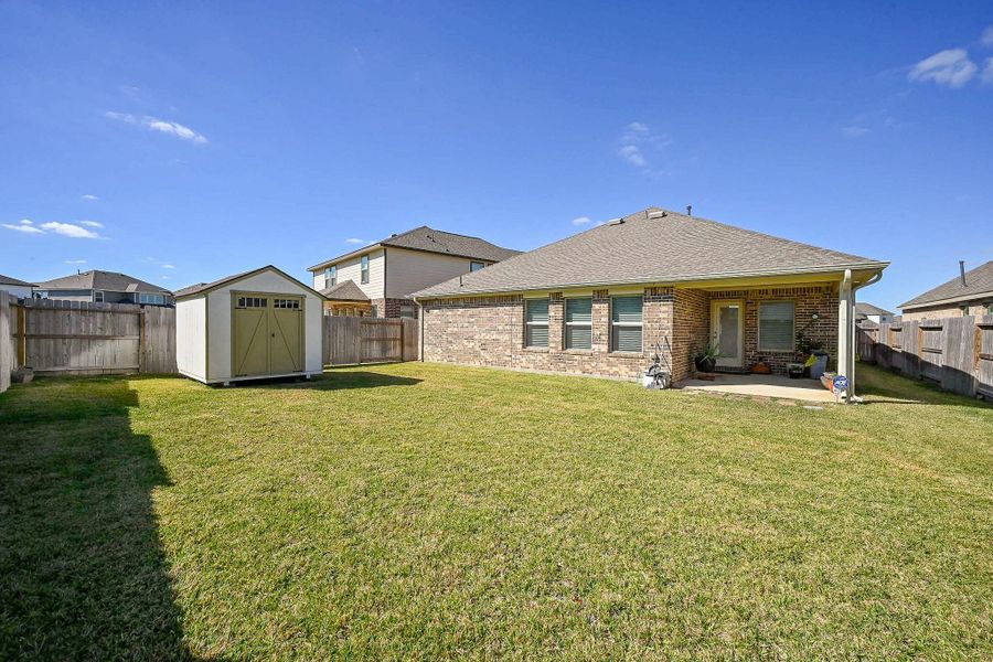 Exterior details and patio area of a home in Stone Creek Ranch, Hockley (Image 3). Exterior details and patio area of a home in Stone Creek Ranch, Hockley (Image 3).