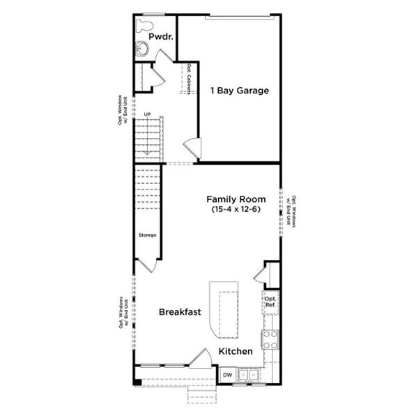 2D floor plan layout for the Rochester by DRB Homes in Odell Park, Charlotte, NC (Image 3).