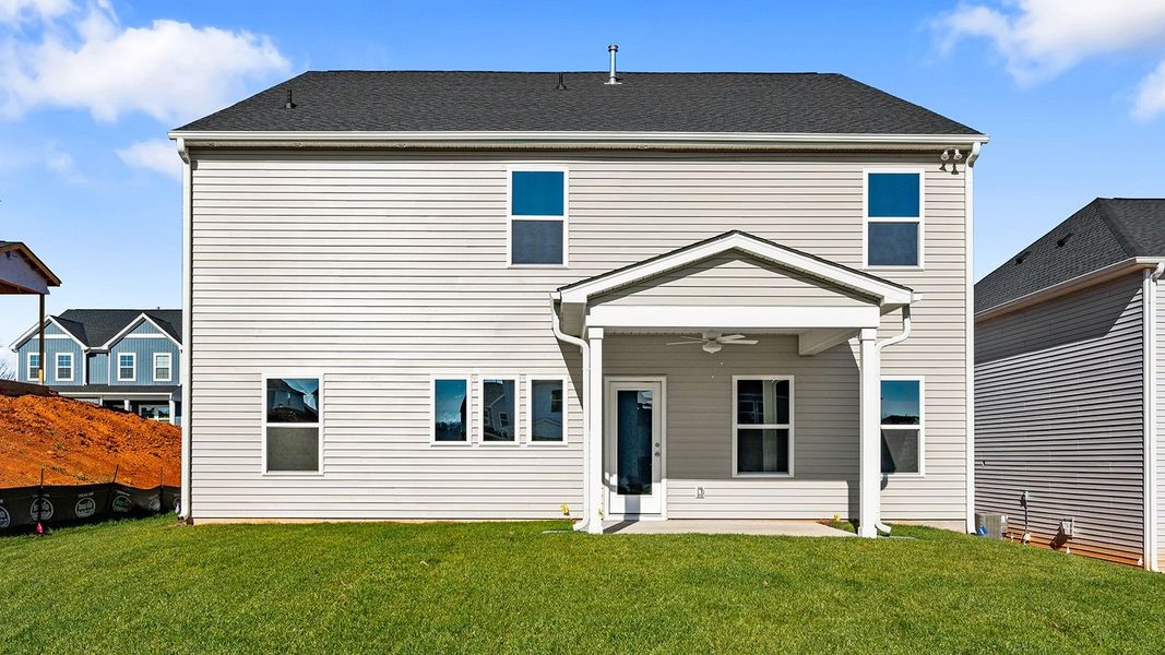 Exterior details and patio area of a home in Hanes Lake, Winston-Salem (Image 24).