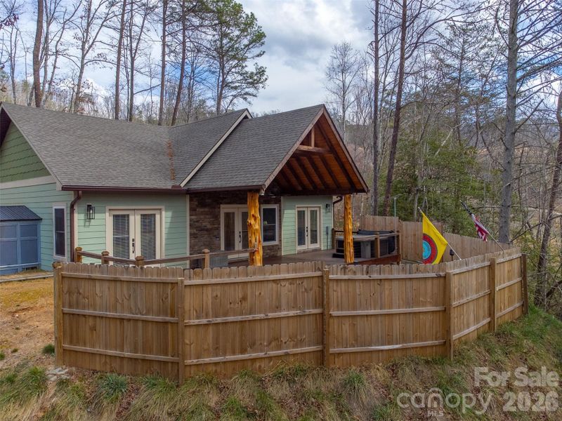 Exterior details and patio area of a home in , Bryson City (Image 25). Exterior details and patio area of a home in , Bryson City (Image 25).
