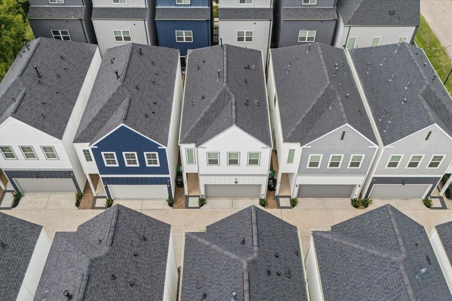 This intimate gated community of ten homes showcases a cohesive collection of two-story homes, each thoughtfully designed with a private backyard and a functional layout that places the living, kitchen, and dining areas on the first floor for easy entertaining and everyday flow. Upstairs, all bedrooms offer privacy and quiet, ideal for restful retreats. The secure entry and shared spaces create a sense of exclusivity and neighborhood charm.