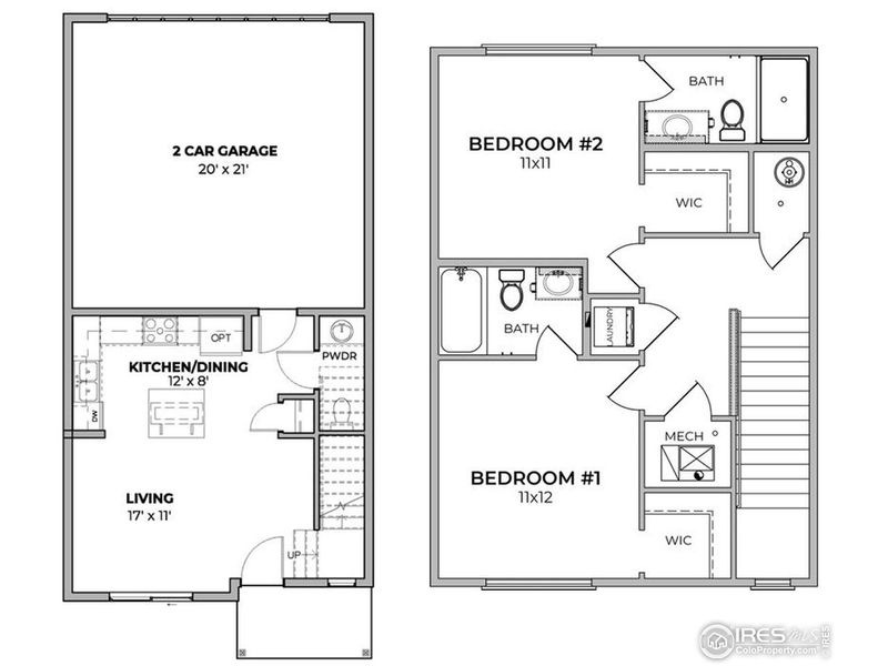 2D floor plan layout of this home in Liberty Draw, Evans, CO (Image 4).