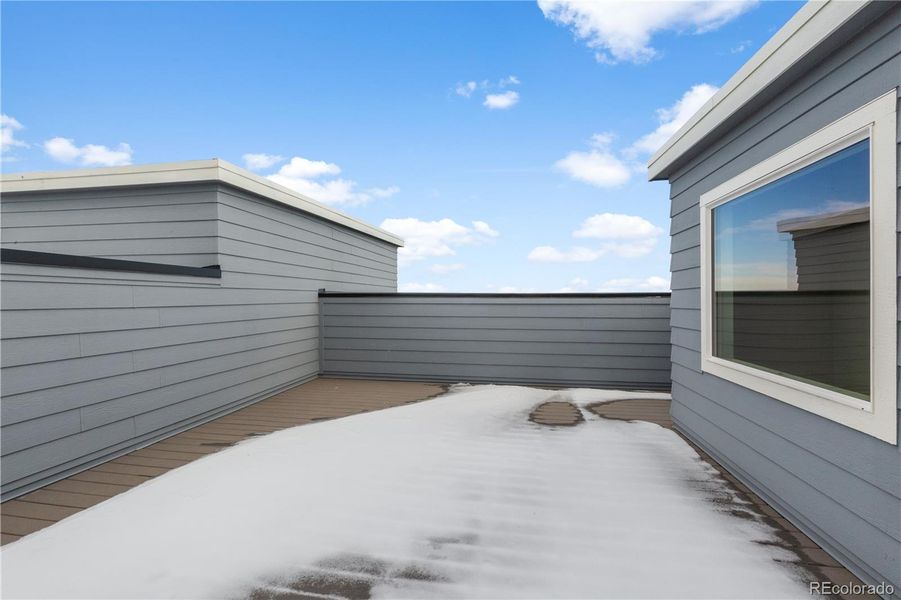 Front exterior of a new home in Dillon Pointe - Skyview, Broomfield, CO, highlighting curb appeal (Image 2).
