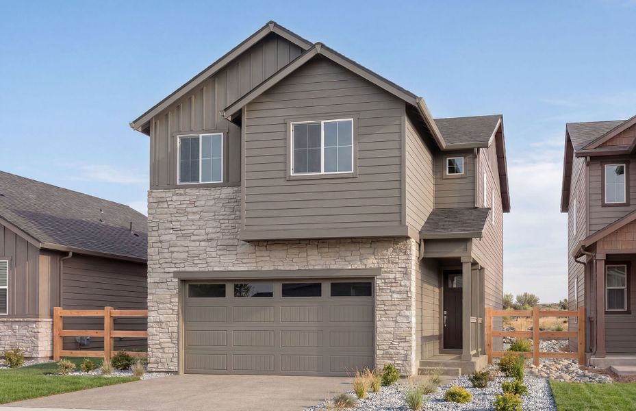Representative exterior photo of a completed home built from the Whitney by Pulte Homes in Strata, Dacono, CO (Image 2). Representative exterior photo of a completed home built from the Whitney by Pulte Homes in Strata, Dacono, CO (Image 2).