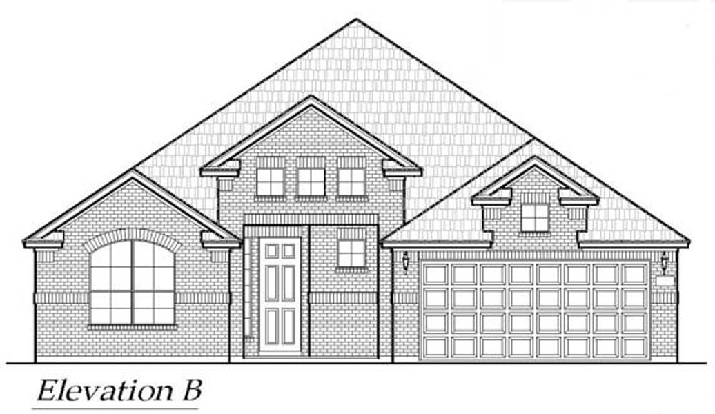 Exterior rendering of this home design in Las Lomas, Forney, TX (Image 25).