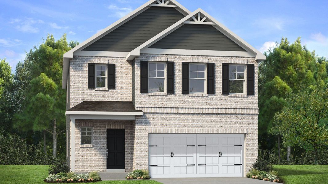 Representative exterior photo of a completed home built from the Millhaven by DRB Homes in Enclave at Evergreen, Fairburn, GA (Image 22).