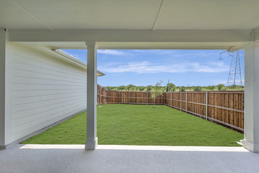 Exterior details and patio area of a home in Karis - Village Series, Crowley (Image 4).