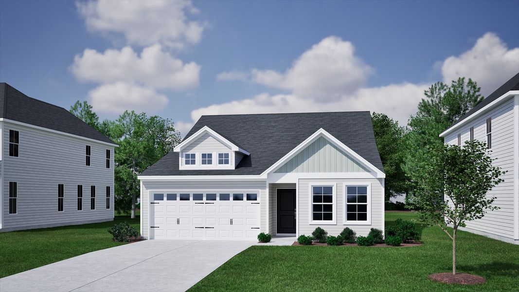 Front exterior of a new home in Landmark Commons, Boiling Springs, SC, highlighting curb appeal (Image 1). Front exterior of a new home in Landmark Commons, Boiling Springs, SC, highlighting curb appeal (Image 1).