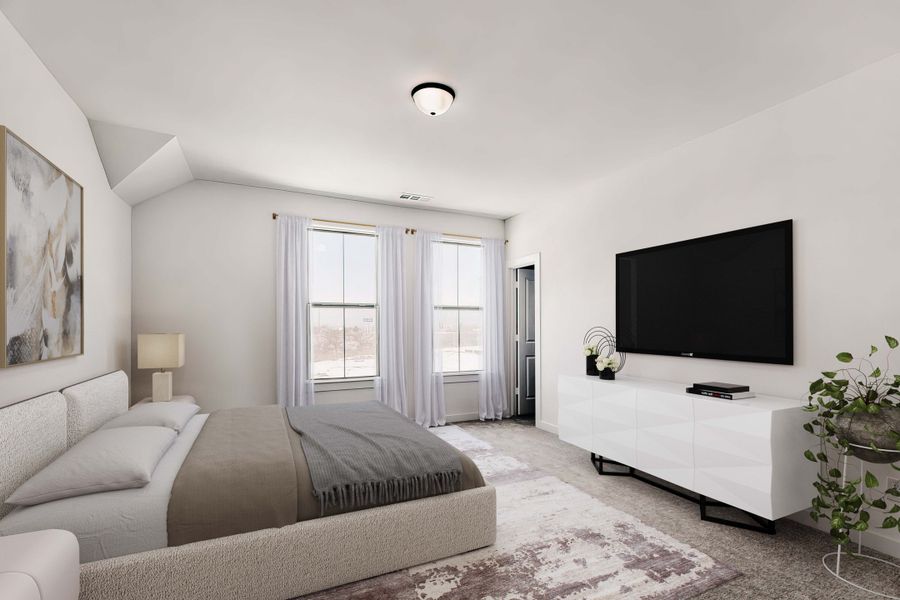Furnished interior view inside a new home in Castle Hills Northpointe - Townhomes, Lewisville (Image 19). Furnished interior view inside a new home in Castle Hills Northpointe - Townhomes, Lewisville (Image 19).
