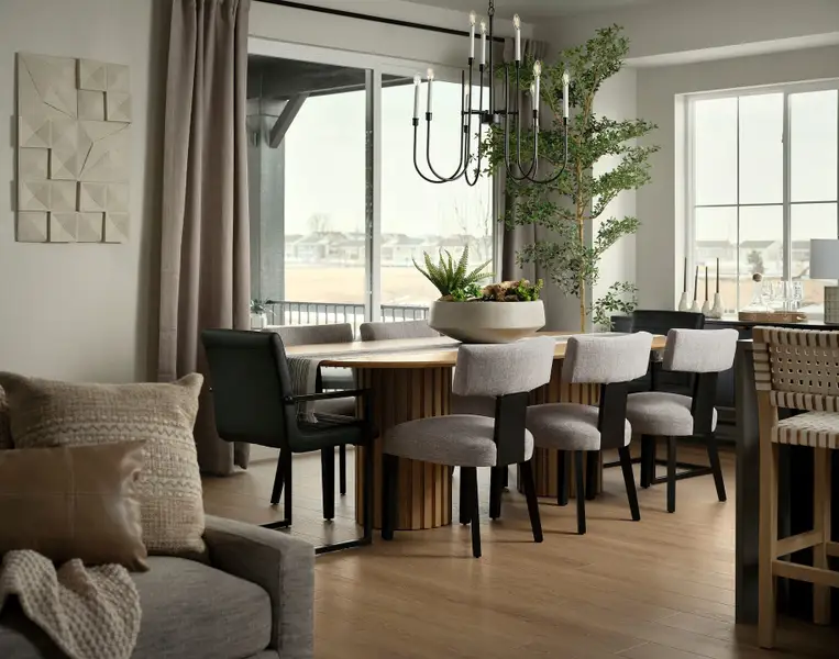 Furnished interior view inside a new home in Painted Prairie, Aurora (Image 5). Furnished interior view inside a new home in Painted Prairie, Aurora (Image 5).