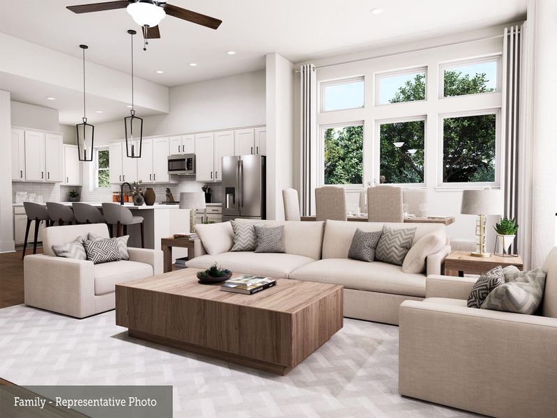 Furnished interior view inside a new home in The Woodlands Hills - Reserve Collection, Willis (Image 6).