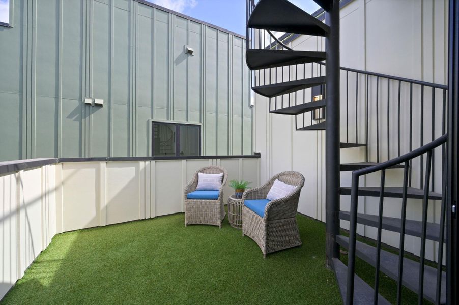 Exterior details and patio area of a home in , Austin (Image 29).