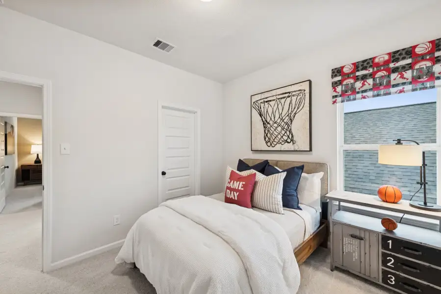 The Princeton II- Bedroom 4. Staged model home shown for illustration only; actual features, colors, and upgrades may vary.
