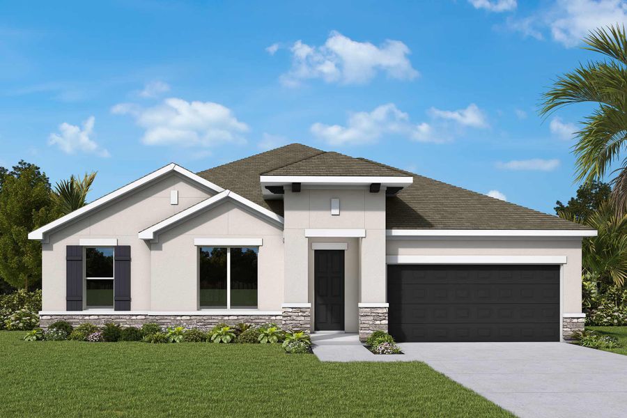 Representative exterior photo of a completed home built from the The Chadworth by David Weekley Homes in Southwind – Executive Series, Plant City, FL (Image 2). Representative exterior photo of a completed home built from the The Chadworth by David Weekley Homes in Southwind – Executive Series, Plant City, FL (Image 2).