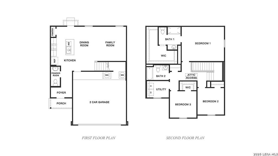 2D floor plan layout of this home in Hickory Ridge, Elmendorf, TX (Image 2).
