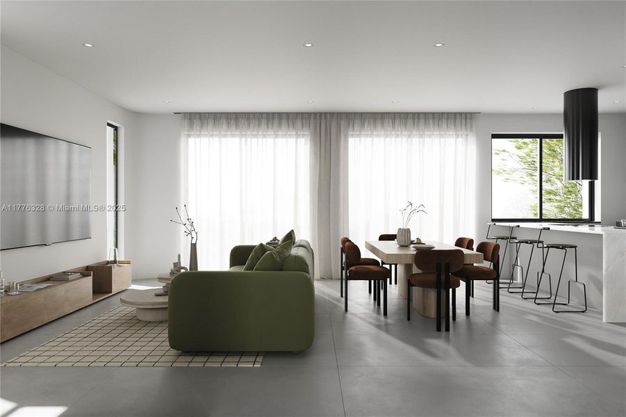 Furnished interior view inside a new home in , Miami (Image 10).