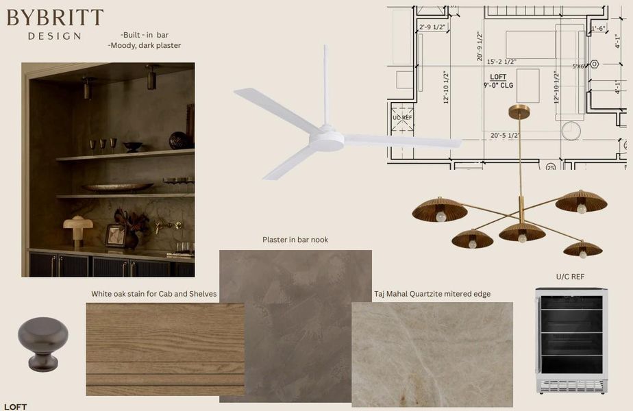 Craft a stylish entertainment area with a built-in bar, white oak cabinetry, and elegant quartzite surfaces.