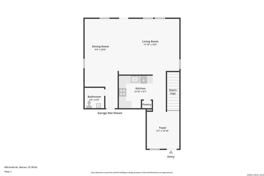2D floor plan layout of this home in Grace Valley, Marion, TX (Image 5).