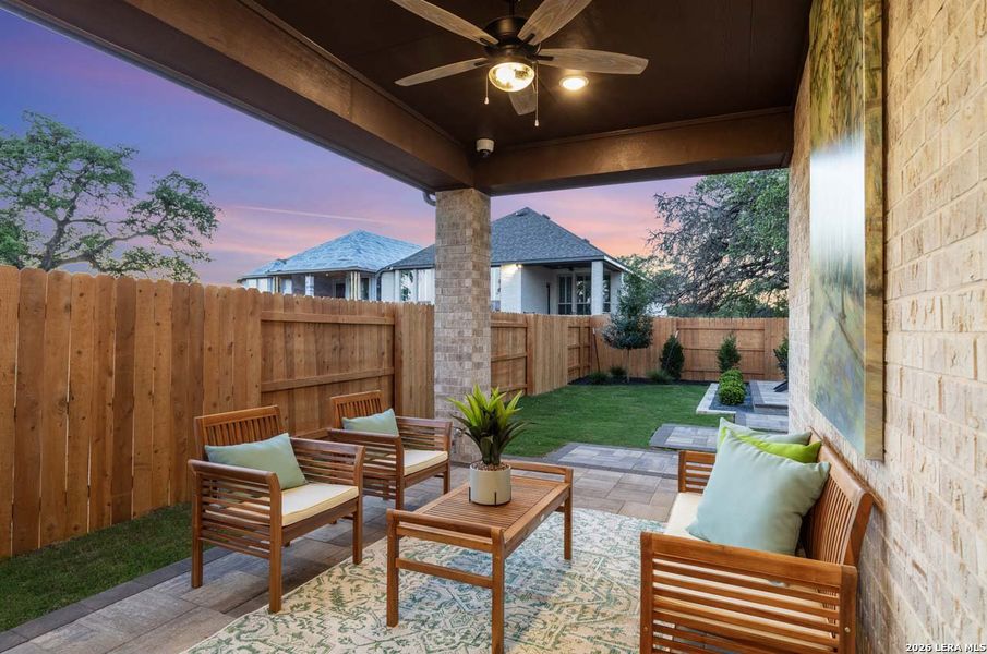 Exterior details and patio area of a home in La Cima, San Marcos (Image 25).