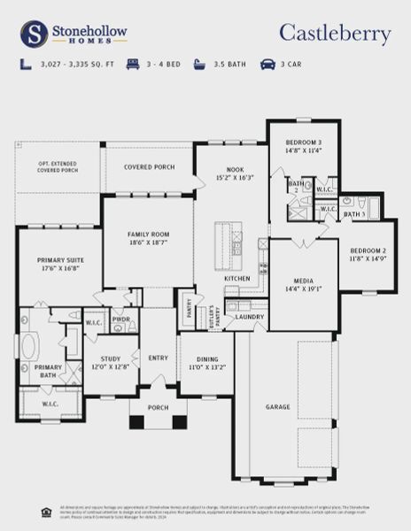 2D floor plan layout for the Castleberry by Stonehollow Homes in Pioneer Estates, Blue Ridge, TX (Image 3). 2D floor plan layout for the Castleberry by Stonehollow Homes in Pioneer Estates, Blue Ridge, TX (Image 3).