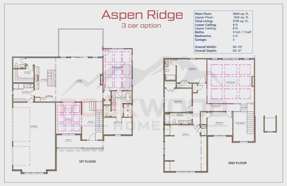 2D floor plan layout of this home in Wofford Estates, Clarksville, TN (Image 2).