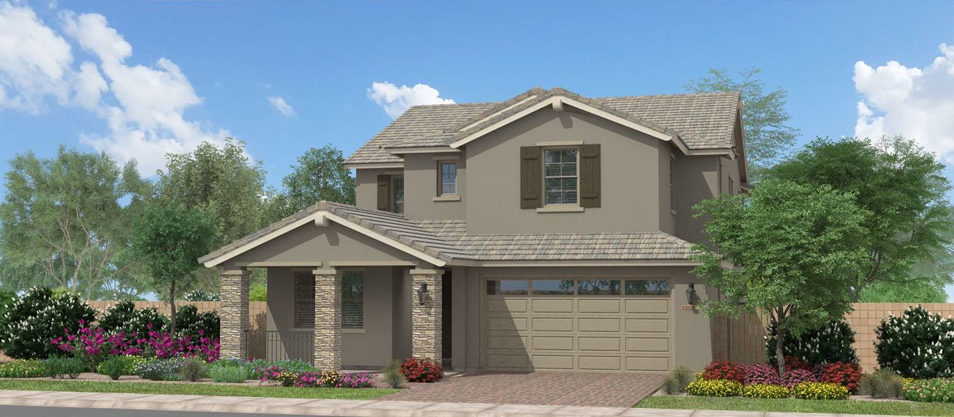 Representative exterior photo of a completed home built from the Granite Peak by Fulton Homes in Ridgeline at Acclaim, Avondale, AZ (Image 6).