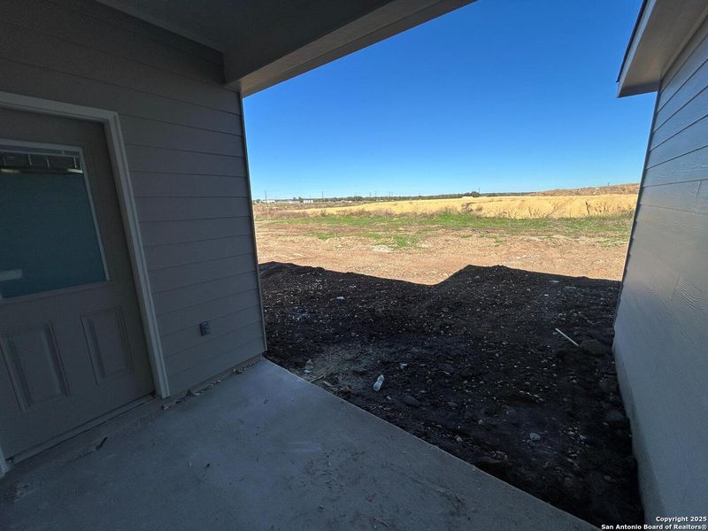 Exterior details and patio area of a home in Enclave at Hennersby Hollow 50's, San Antonio (Image 2). Exterior details and patio area of a home in Enclave at Hennersby Hollow 50's, San Antonio (Image 2).