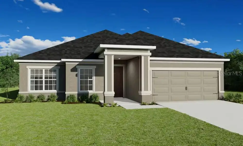 Front exterior of a new home in , Wildwood, FL, highlighting curb appeal (Image 1). Front exterior of a new home in , Wildwood, FL, highlighting curb appeal (Image 1).