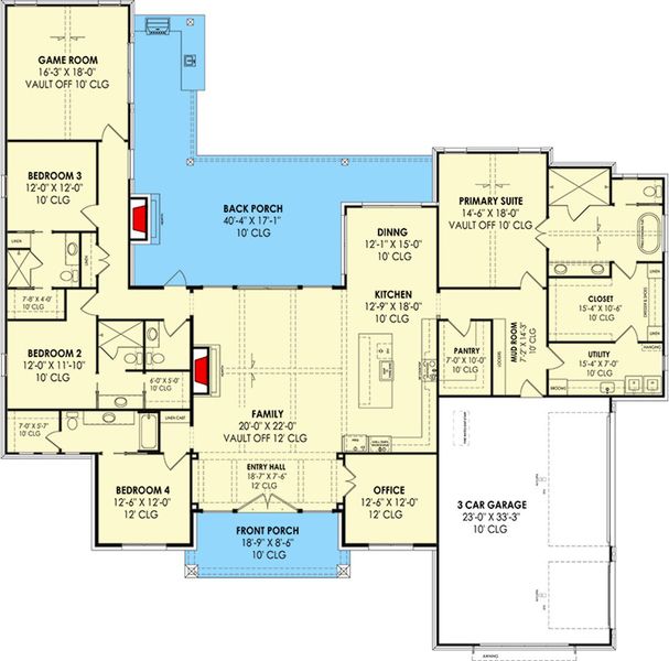 2D floor plan layout for the The Sterling by Remington Custom Homes in Woodland Meadows, Fort Worth, TX (Image 2). 2D floor plan layout for the The Sterling by Remington Custom Homes in Woodland Meadows, Fort Worth, TX (Image 2).