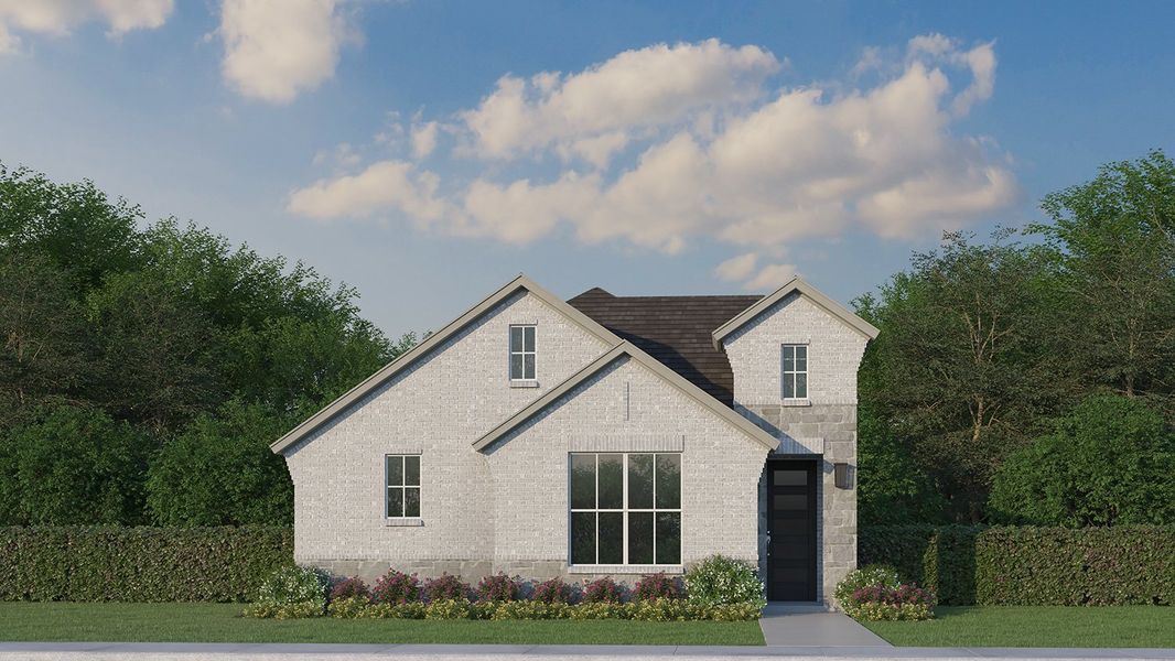 Plan 1452 Elevation B w/ Stone Plan 1452 Elevation B w/ Stone