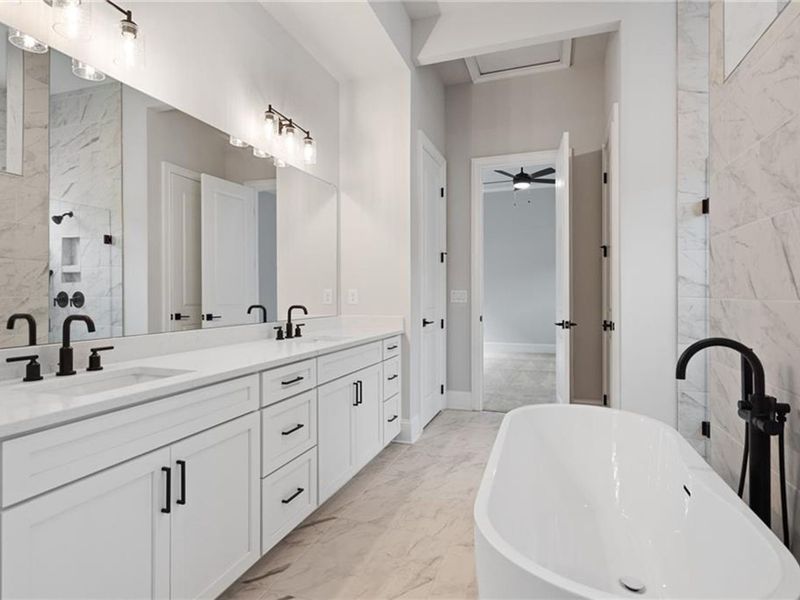 Furnished interior view inside a new home in The Village at Towne Lake, Woodstock (Image 9).