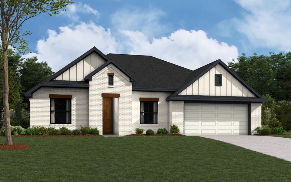 Representative exterior photo of a completed home built from the The Midland by William Ryan Homes in Creekside, Royse City, TX (Image 6). Representative exterior photo of a completed home built from the The Midland by William Ryan Homes in Creekside, Royse City, TX (Image 6).
