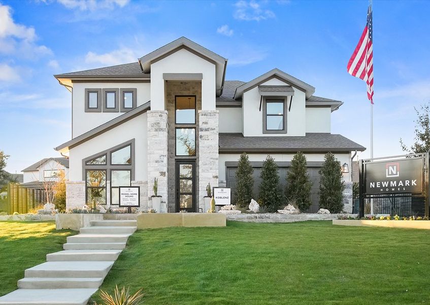 Front exterior of a new home in Provence 50', Austin, TX, highlighting curb appeal (Image 26).