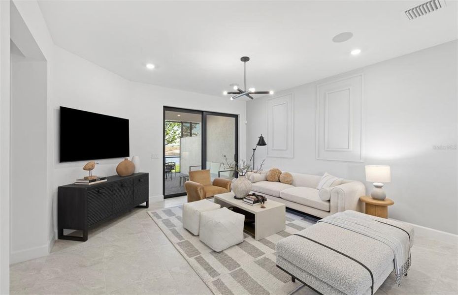 Furnished interior view inside a new home in Del Webb Catalina, Lakewood Ranch (Image 23). Furnished interior view inside a new home in Del Webb Catalina, Lakewood Ranch (Image 23).