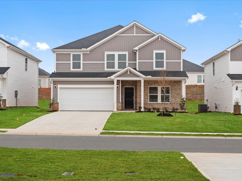 Representative exterior photo of a completed home built from the Chatham by Meritage Homes in Shiloh Valley, Piedmont, SC (Image 1). Representative exterior photo of a completed home built from the Chatham by Meritage Homes in Shiloh Valley, Piedmont, SC (Image 1).