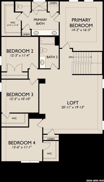 2D floor plan layout of this home in Arcadia Ridge, San Antonio, TX (Image 3).