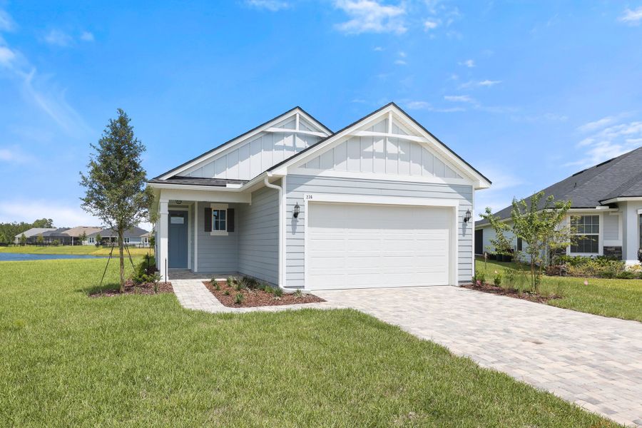 Representative exterior photo of a completed home built from the Venice by Riverside Homes in Mariposa at EverRange, Jacksonville, FL (Image 23).